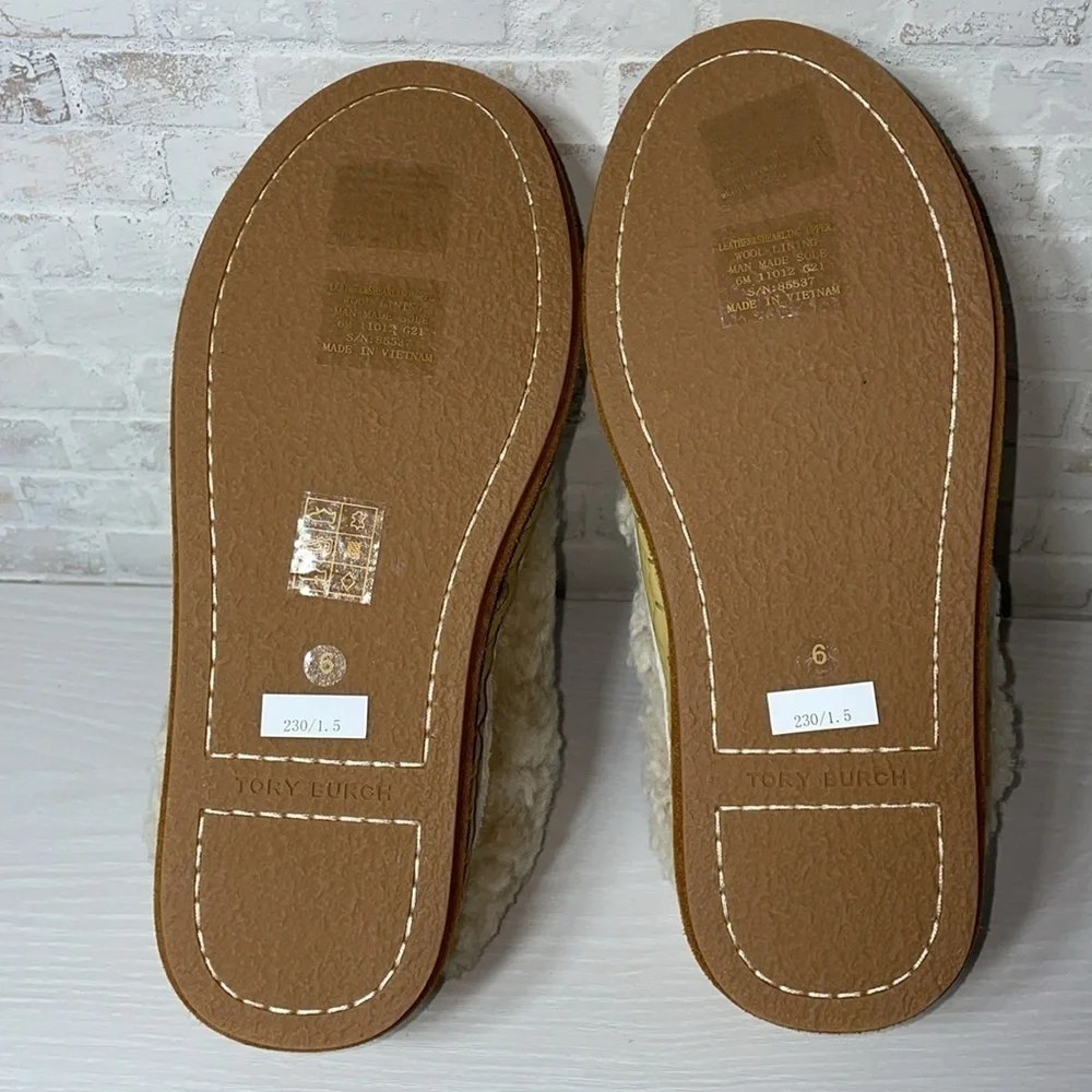 NWOT Tory Burch Leather Shearling Slipper Cornbread Ankle Boot Boho w/ Dustbag
